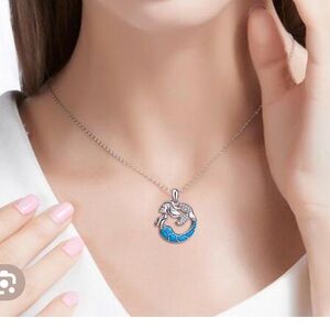 APOTIE S925 Sterling Silver Daughter of the sea Mermaid Necklace Pendant